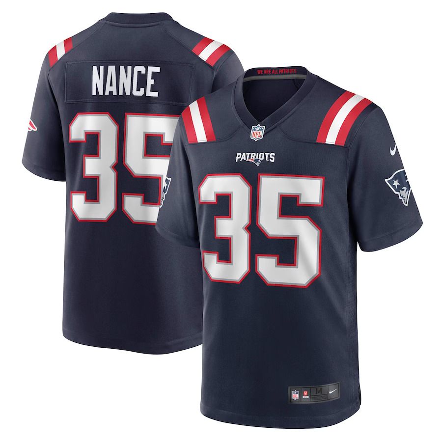 Men New England Patriots #35 Jim Nance Nike Navy Retired Player NFL Jersey